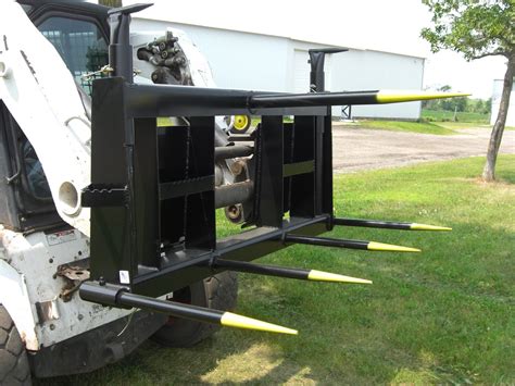 skid steer bale fork|universal bale spears for loaders.